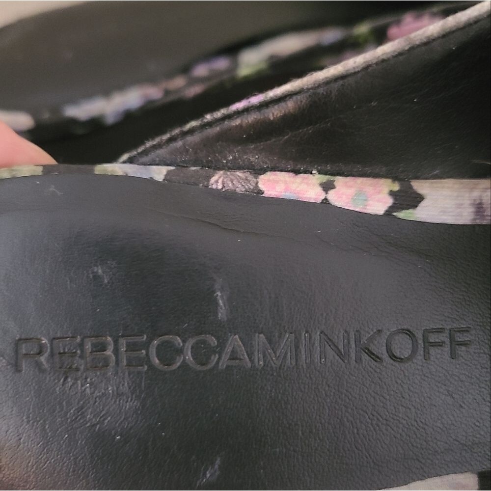 rebecca minkoff slip-on mules milena floral studded womens size 7 - Picture 7 of 8